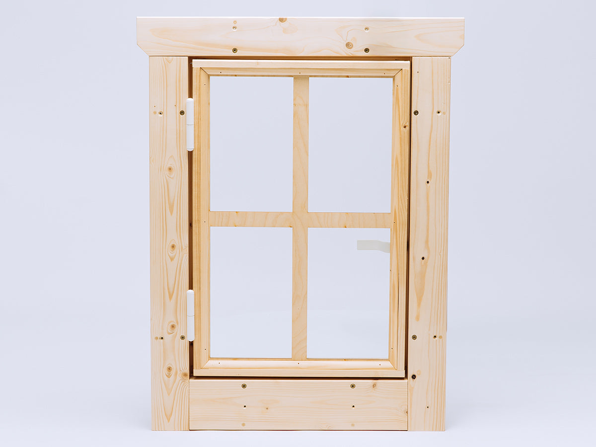 Wooden Playhouse Window on White Background  